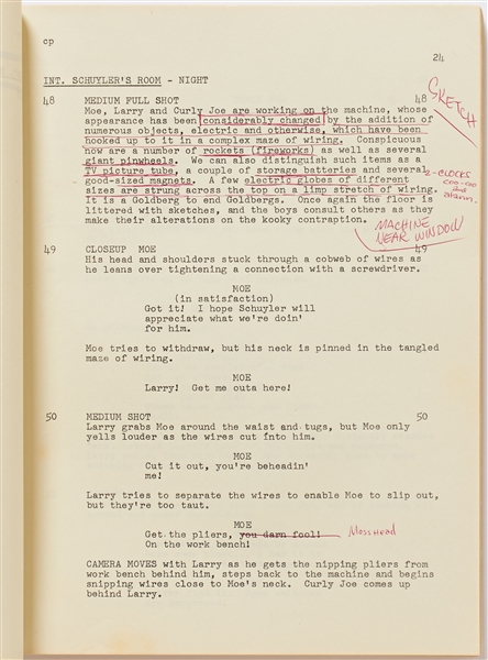 ''The Three Stooges Meet Hercules'' First Estimating Draft Script -- Dated 8 March 1961, Runs 118pp. -- Hand Notated Throughout with ''Norman Maurer Work Copy'' on Cover & Sketch Inside -- Very Good