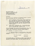 Three Stooges Contract Dated 9 June 1970 Signed Twice by All Three: Moe Howard, Larry Fine & Joe DeRita -- 3pp. on 3 Sheets -- Very Good Plus Condition