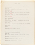 Ten ''Kook's Tour'' Documents -- Includes ''Added Scenes, Retakes, Missing Scenes, Titles'', Treatments, Scene Lists, ''Silent Retakes'', ''Second Dialogue'' & More -- Circa 1969 -- Very Good