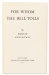 Ernest Hemingway Signed Copy of His Classic Novel ''For Whom The Bell Tolls''