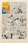 Norman Maurer Three Stooges #1 Original Art with Moe, Larry, and Shemp, Pages 4, 6, 7, 9, 15, 25, 27 & 28 (St. John, September 1953) -- Measures 13.5 x 21 -- Overall Very Good