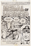 Norman Maurer Army at War #239 Original Medal of Honor Artwork, Pages 19-21 Including Splash Page (DC, December 1971) -- Measures 10.75 x 16 -- Very Good to Near Fine