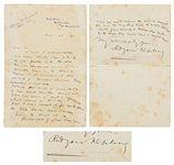 Rudyard Kipling Autograph Letter Signed Regarding His Book of Poetry, The Seven Seas