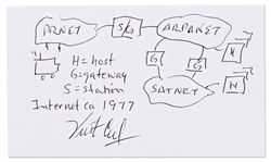 Vint Cerf Signed Sketch of the Internet in 1977 -- Cerf Is One of the Men Credited With Inventing the Internet