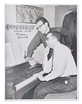 Sheldon Harnick Signed 8.5'' x 11'' Photo with Autograph Musical Quotation from ''Fiddler on the Roof'' for ''Sunrise, Sunset''