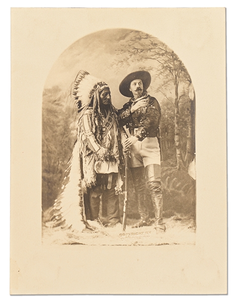 Original David F. Barry Photograph of Sitting Bull with Buffalo Bill Cody