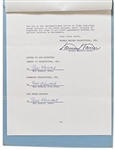 Moe Howard Contract Signed Three Times Regarding Use of the Title ''The Little Stooges'' -- Dated 27 August 1973, 2pp. Document on 2 Sheets -- Near Fine Condition