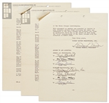 Three Stooges Contract Signed Twice by All Three: Moe Howard, Larry Fine & Joe DeRita -- Dated 3 September 1971 Regarding a Cartoon Series -- 2pp. Plus Letter on 3 Sheets -- Near Fine Condition