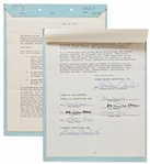 Three Stooges Contract Signed Twice by All Three: Moe Howard, Larry Fine & Joe DeRita -- Dated 20 May 1970, Contract Runs 2pp. on 2 Sheets -- Near Fine Condition