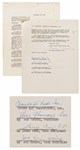 Three Stooges Contract Signed by All Three: Moe Howard, Larry Fine & Joe DeRita -- Dated 30 September 1960 Regarding a Contemplated Deal with Columbia Pictures -- 2pp. on 2 Sheets -- Very Good