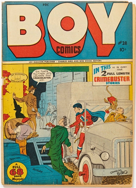 8 Copies of ''Boy Comics'' (Lev Gleason, 1946) -- 2 Copies of #26 (Pencil Writing to Covers); 2 of #28 (Cover Detached to 1); 2 of #29 (Stamp on Front Covers); 2 of #30 -- Light Wear to All