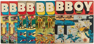 8 Copies of Boy Comics (Lev Gleason, 1946-47) -- 2 of #31 (Pencil to Front Covers); 2 of #32 (Pencil to Front Covers, 2 Tear to 1); 2 of #35; 2 of #36 (Writing to Front Covers) -- All Light Wear