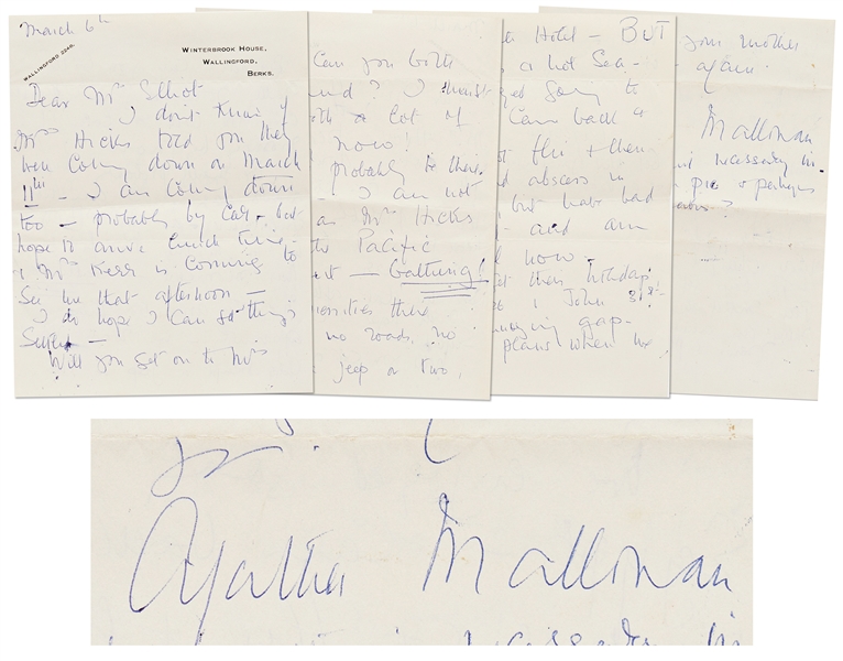 Agatha Christie Autograph Letter Signed from 1964