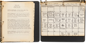 Binder Marked 3 Stooges Code Book with Kooks Tour 1969 Production Schedule Plus Daily Code Sheets Filled Out -- Runs 22pp.