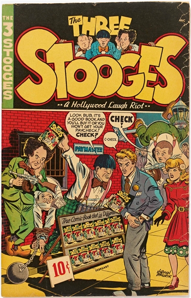 8 Copies of ''Three Stooges'' #1 (St. John, 1949) -- Chipping & Edgewear, Label to Front Cover of 1 Copy, Paper Loss to Back Cover of 1 Copy