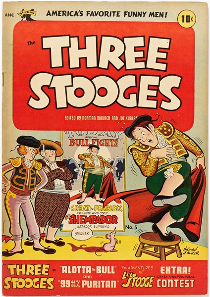 10 Copies of ''Three Stooges'' #5 (St. John, 1954) -- Light Chipping & Edgewear