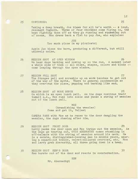 ''The Three Stooges Meet the Gunslingers'' Revised Final Draft Screenplay Dated 28 February 1964 -- Runs Over 120pp. -- Very Good Condition