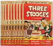 9 Copies of Three Stooges #5 (St. John, 1954) -- Light Chipping & Edgewear, Heavy Chipping to Back Cover of 1