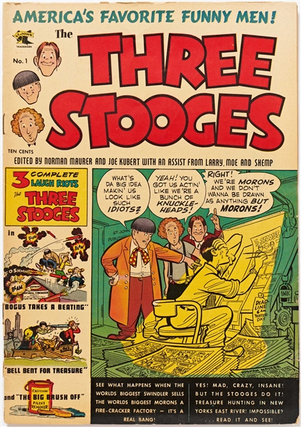 9 Copies of ''Three Stooges'' #1 (St. John, 1953) -- Light Wear & Moisture Staining to Covers of 4