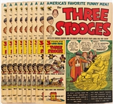9 Copies of Three Stooges #1 (St. John, 1953) -- Light Wear & Moisture Staining to Covers