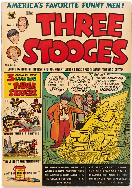 9 Copies of ''Three Stooges'' #1 (St. John, 1953) -- Light Wear & Moisture Staining to Covers
