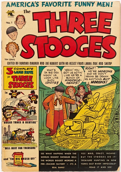 9 Copies of ''Three Stooges'' #1 (St. John, 1953) -- Light Wear & Moisture Staining to Covers