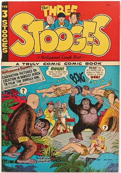8 Copies of ''Three Stooges'' #2 (Jubilee, 1949) -- Light Wear, Writing to Front Cover of 1
