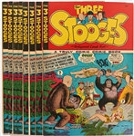 8 Copies of Three Stooges #2 (Jubilee, 1949) -- Light Wear, Stamp or Writing on Front Cover of 6