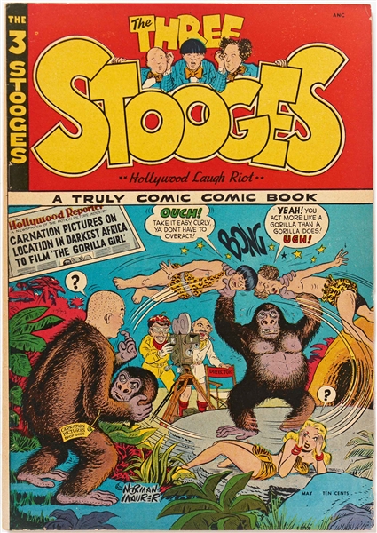 8 Copies of ''Three Stooges'' #2 (Jubilee, 1949) -- Light Wear, Stamp or Writing on Front Cover of 6