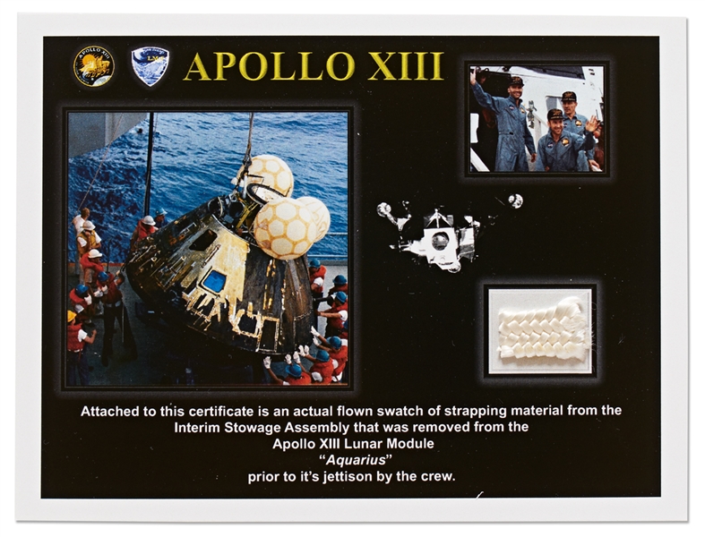 Apollo 13 Flown Swatch of Strapping Rope from the Lunar Module Aquarius