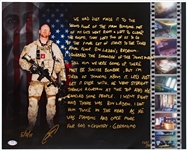 Robert ONeill Signed 20 x 16 Limited Edition Photo Describing the Assassination of Osama bin Laden -- With PSA/DNA COA