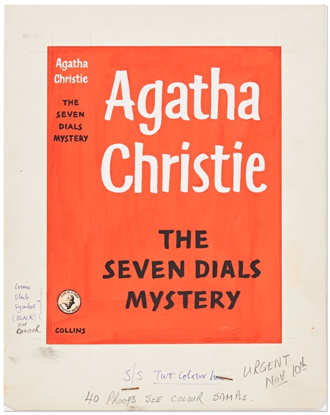 Original Artwork for the Agatha Christie Crime Novel The Seven Dials Mystery