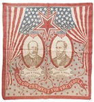 Campaign Jugate Bandana for the Parker-Davis Presidential Campaign -- Theodore Roosevelt Bested Parker in the 1904 Presidential Election