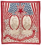 Campaign Jugate Bandana for the Parker-Davis Presidential Campaign -- Theodore Roosevelt Bested Parker in the 1904 Presidential Election