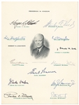 The Warren Supreme Court Signed Engraving -- Signed by 12 Justices During President Eisenhowers Administrations