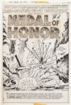 Norman Maurer Our Army at War #290 Original Medal of Honor Artwork, Pages 24-26 & 29-31 Including Splash Page (DC, March 1976) -- Measures Approx. 10.75 x 16 -- Very Good
