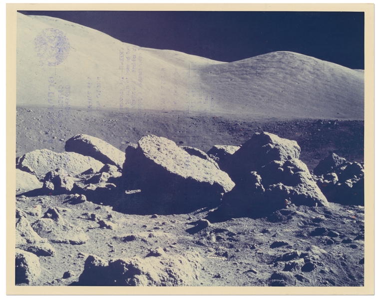 NASA Photo from the Apollo 17 Mission, Showing a Boulder Field on the Moon