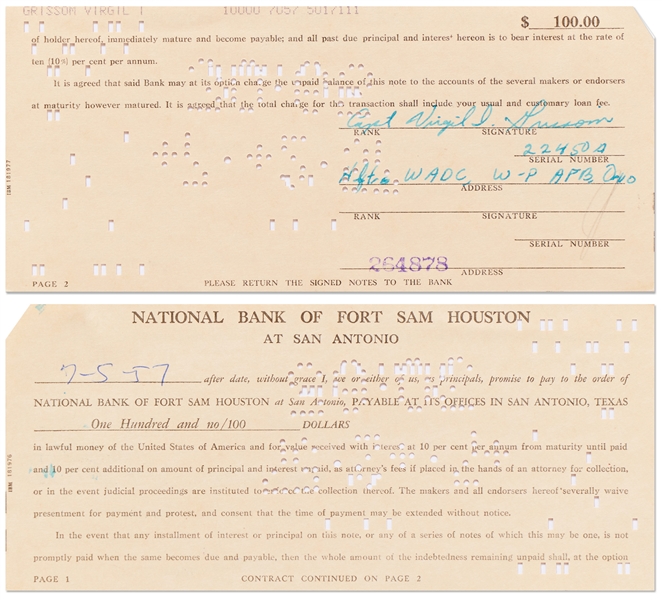 Gus Grissom Personally Owned Lot of Items, Including Flown Dime, Signed NASA Document, Signed Textbook, Signed Bank Note and ''Molly Brown'' Medallion -- With Grissom Family LOAs