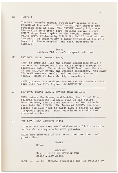 Two Original Drafts of ''The Godfather'' Screenplay -- Second and Third Drafts, Both From March 1971