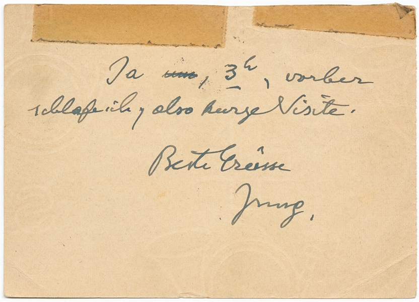 Rare Carl Jung Autograph Postcard Signed