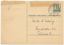 Rare Carl Jung Autograph Postcard Signed