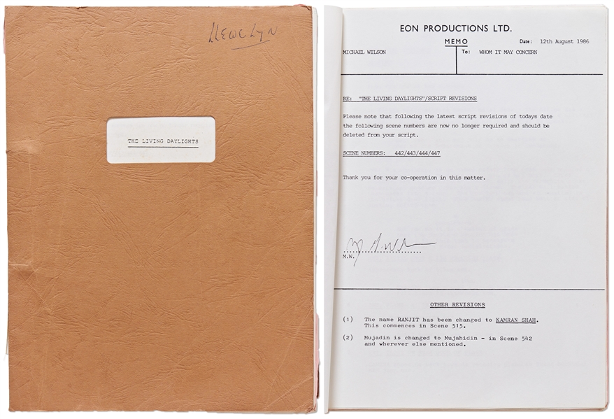 Archive Owned by ''Q'' in the James Bond Franchise, Desmond Llewelyn's Collection of 9 James Bond Scripts, 8 Call Sheets, ''Tomorrow Never Dies'' Photo Book & More