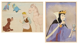 Set of Two Original Disney Cels from Snow White and the Seven Dwarfs and Cinderella