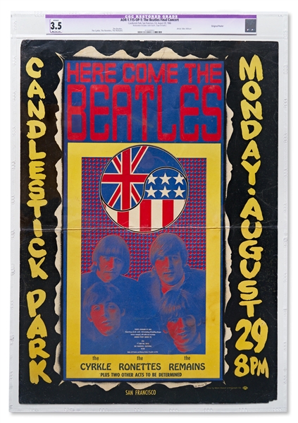 First Printing of the Beatles Last Concert Poster -- Scarce