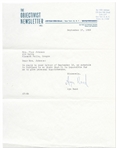 Ayn Rand Letter Signed from 1963 on ''The Objectivist Newsletter'' Stationery