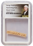 George Washington Handwriting -- Encapsulated by CAG
