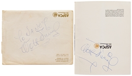Pair of Walt Disney Autographs -- With Phil Sears COA for One