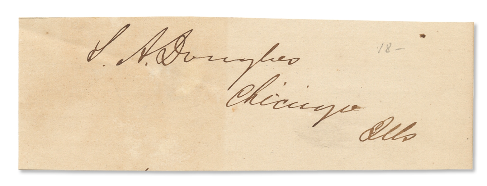 Stephen A. Douglas Signature -- The Politician Who Famously Debated Abraham Lincoln in the Lincoln-Douglas Debates