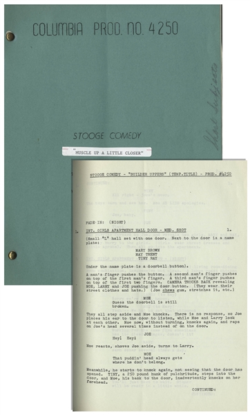 Collection of Five Scripts Personally Owned by Moe Howard -- Includes The Three Stooges Films ''A Snitch in Time'' & ''Slaphappy Sleuths''