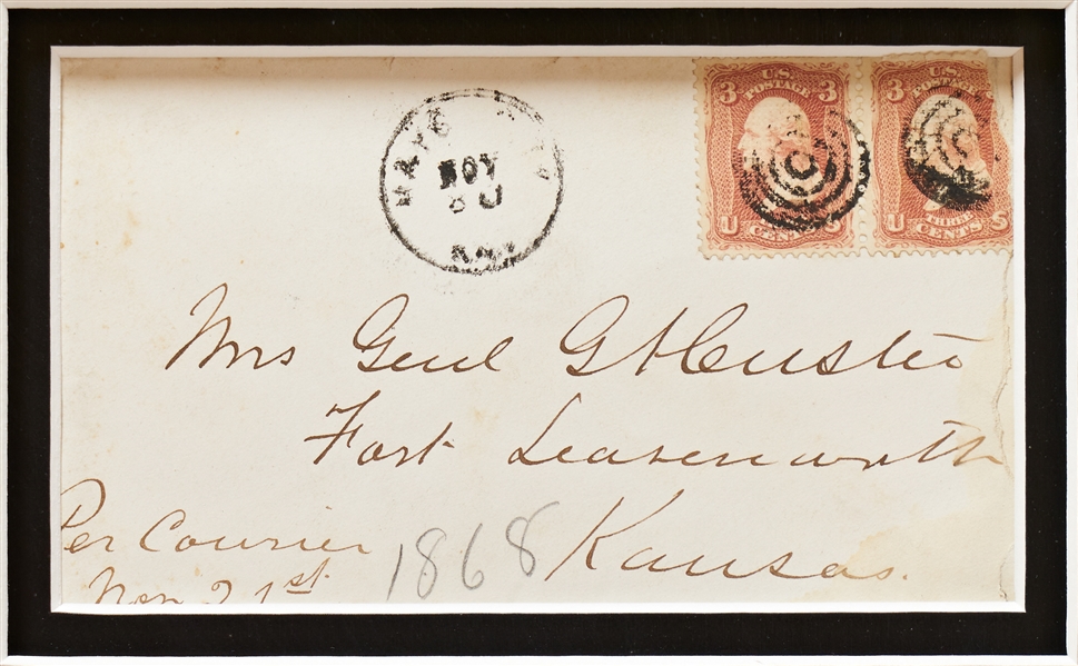 George Custer Envelope Signed as ''Genl GA Custer'' -- Legible, Clear Signature
